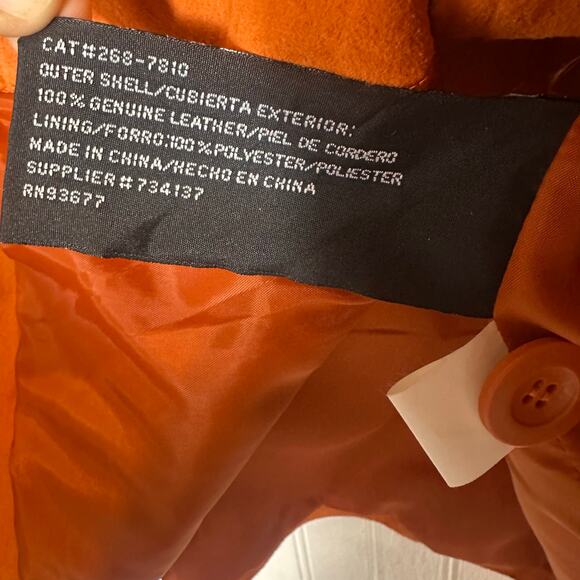 Orange Genuine Leather Vintage Jacket - Picture 7 of 7